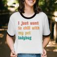 Introvert Pet Ladybug Mom Unisex Cotton Ringer T-Shirt