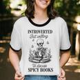 Introvert Read Spicy Books Lover Bookworm Skeleton Reading Unisex Cotton Ringer T-Shirt Introvert Read Spicy Books Lover Bookworm Skeleton Reading Unisex Cotton Ringer T-Shirt