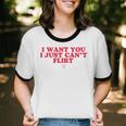 Introvert Valentines Day I Want You I Just Can't Flirt Unisex Cotton Ringer T-Shirt Introvert Valentines Day I Want You I Just Can't Flirt Unisex Cotton Ringer T-Shirt