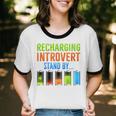 Introverted Recharging Introvert Saying Sarcasm Unisex Cotton Ringer T-Shirt