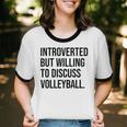 Introverted Volleyball Player Volleyball Introvert Unisex Cotton Ringer T-Shirt