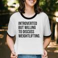 Introverted Weightlifter Gym Weightlifting Introvert Unisex Cotton Ringer T-Shirt Introverted Weightlifter Gym Weightlifting Introvert Unisex Cotton Ringer T-Shirt