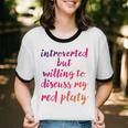 Introverted Willing To Discuss Red Platy Introvert Unisex Cotton Ringer T-Shirt