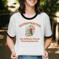 Introvert's Passion For French Patisserie Macarons Unisex Cotton Ringer T-Shirt