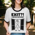 Irony Sarcasm Introvert Dry Humor Cartoon Comic Geek Nerd Unisex Cotton Ringer T-Shirt