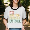 It's Way Too Peopley Outside Introvert Sarcastic Vintage Unisex Cotton Ringer T-Shirt