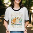 I Just Want To Read Books And Pet Cats Introvert Unisex Cotton Ringer T-Shirt