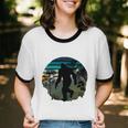 Just Me And My Yeti Retro Sunset Mountain Hiking Introvert Unisex Cotton Ringer T-Shirt Just Me And My Yeti Retro Sunset Mountain Hiking Introvert Unisex Cotton Ringer T-Shirt