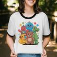 Kidcore Aesthetic Retro Vibes Colorful Cartoon Nostalgia Unisex Cotton Ringer T-Shirt