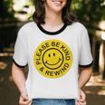 Be Kind Rewind Shirt Retro Nostalgia Sticker 80s 90s Tee Premium Tri-Blend Unisex Cotton Ringer T-Shirt