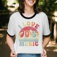 I Love 70's Music Retro Style Nostalgia Cassette 1970s Party Unisex Cotton Ringer T-Shirt