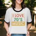 I Love 70's Music Retro Style Nostalgia Vibe 1970 70's Party Premium Tri-Blend Unisex Cotton Ringer T-Shirt