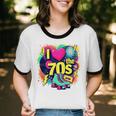 I Love The 70s Retro Cassette Roller Vinyl Nostalgia Vibes Premium Tri-Blend Unisex Cotton Ringer T-Shirt