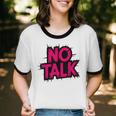 No Small Talk Zone – Introvert Quote Unisex Cotton Ringer T-Shirt