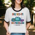 No Wi-Fi No Problem – Retro Dial Up Tech Nostalgia Unisex Cotton Ringer T-Shirt