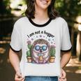 I Am Not a Hugger Introvert Hedgehog With Cactus Unisex Cotton Ringer T-Shirt