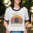 Not A Hugger Retro Sea Urchin Sarcastic Introvert Unisex Cotton Ringer T-Shirt