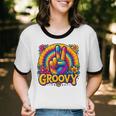 Peace Sign Groovy Vibes Costume Nostalgia Tie Dye Fashion Unisex Cotton Ringer T-Shirt