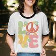 Peace Sign Love Groovy Vibes Costume Nostalgia 1980s Fashion Unisex Cotton Ringer T-Shirt