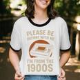 Please Be Patient I'm From The 1900s – Vintage Tape Premium Unisex Cotton Ringer T-Shirt