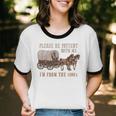 PLEASE BE PATIENT WITH ME I'M FROM THE 1900s Clever Premium Unisex Cotton Ringer T-Shirt