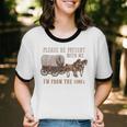 PLEASE BE PATIENT WITH ME I'M FROM THE 1900s Clever Unisex Cotton Ringer T-Shirt PLEASE BE PATIENT WITH ME I'M FROM THE 1900s Clever Unisex Cotton Ringer T-Shirt