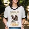 Please Be Patient With Mee I'm From The 1900s Minimalist Premium Unisex Cotton Ringer T-Shirt