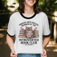 Proud Introverted Book Club Anti Social Reader Pet Cat Unisex Cotton Ringer T-Shirt