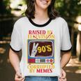 Raised By Television Corrupted By Memes Internet Nostalgia Unisex Cotton Ringer T-Shirt Raised By Television Corrupted By Memes Internet Nostalgia Unisex Cotton Ringer T-Shirt