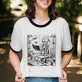 Reading Time At Last Book Lover Introvert Skeleton Reading Unisex Cotton Ringer T-Shirt