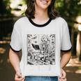 Reading Time At Last Book Lover Introvert Skeleton Reading Unisex Cotton Ringer T-Shirt