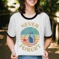 Retro Cassette Player Never Forget Nostalgia Vintage Unisex Cotton Ringer T-Shirt