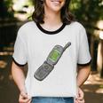 Retro Dumb Flip Phone Vintage 90s Y2K Tech Nostalgia Unisex Cotton Ringer T-Shirt