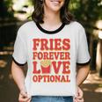 Retro Fast Food Nostalgia Vintage Diner Fries Shakes Burgers Unisex Cotton Ringer T-Shirt