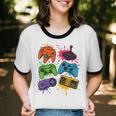 Retro Gamer Controller 80s 90s Video Game Arcade Nostalgia Unisex Cotton Ringer T-Shirt