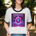 Retro Nostalgia Vaporwave- Error 404 Unisex Cotton Ringer T-Shirt