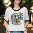 Retro Old Cassette Tape Cartoon With Walker Nostalgia Unisex Cotton Ringer T-Shirt