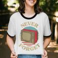 Retro TV Never Forget Nostalgia Vintage Unisex Cotton Ringer T-Shirt