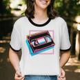 Retro VHS Vaporwave Video Cassette Nostalgia Geek Chic Unisex Cotton Ringer T-Shirt