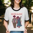 Running Together Always Connected Anime Nostalgia Message Unisex Cotton Ringer T-Shirt