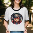 Serene Music Enthusiast With Headphones Introvert Cute Boy Unisex Cotton Ringer T-Shirt