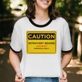 A Simple Yellow Warning Sign For Introvert Unisex Cotton Ringer T-Shirt A Simple Yellow Warning Sign For Introvert Unisex Cotton Ringer T-Shirt