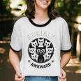 Socially Awkward Cute Introvert Cat Meme Anti-Social Club Unisex Cotton Ringer T-Shirt