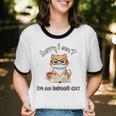 Sorry I Can't Indoor Cat Top For Introvert With Coffee Book Unisex Cotton Ringer T-Shirt Sorry I Can't Indoor Cat Top For Introvert With Coffee Book Unisex Cotton Ringer T-Shirt