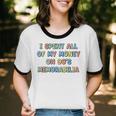 I Spent All My Money On 90's Memorabilia Nostalgia & Retro Premium Tri-Blend Unisex Cotton Ringer T-Shirt