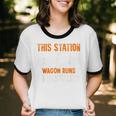 This Station Wagon Runs On Nostalgia Wagon Unisex Cotton Ringer T-Shirt