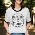 Sunshine Is For Plants Introverts Goth Gothic Gamers Unisex Cotton Ringer T-Shirt