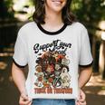 Support Your Local Trick Or Treaters Retro Spooky Nostalgia Unisex Cotton Ringer T-Shirt