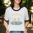Two Thumbs Up I'm Fine Sarcastic Meme Introvert Humor Unisex Cotton Ringer T-Shirt