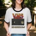VHS Tape Nostalgia Old School Technology Humor Premium Unisex Cotton Ringer T-Shirt